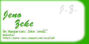 jeno zeke business card